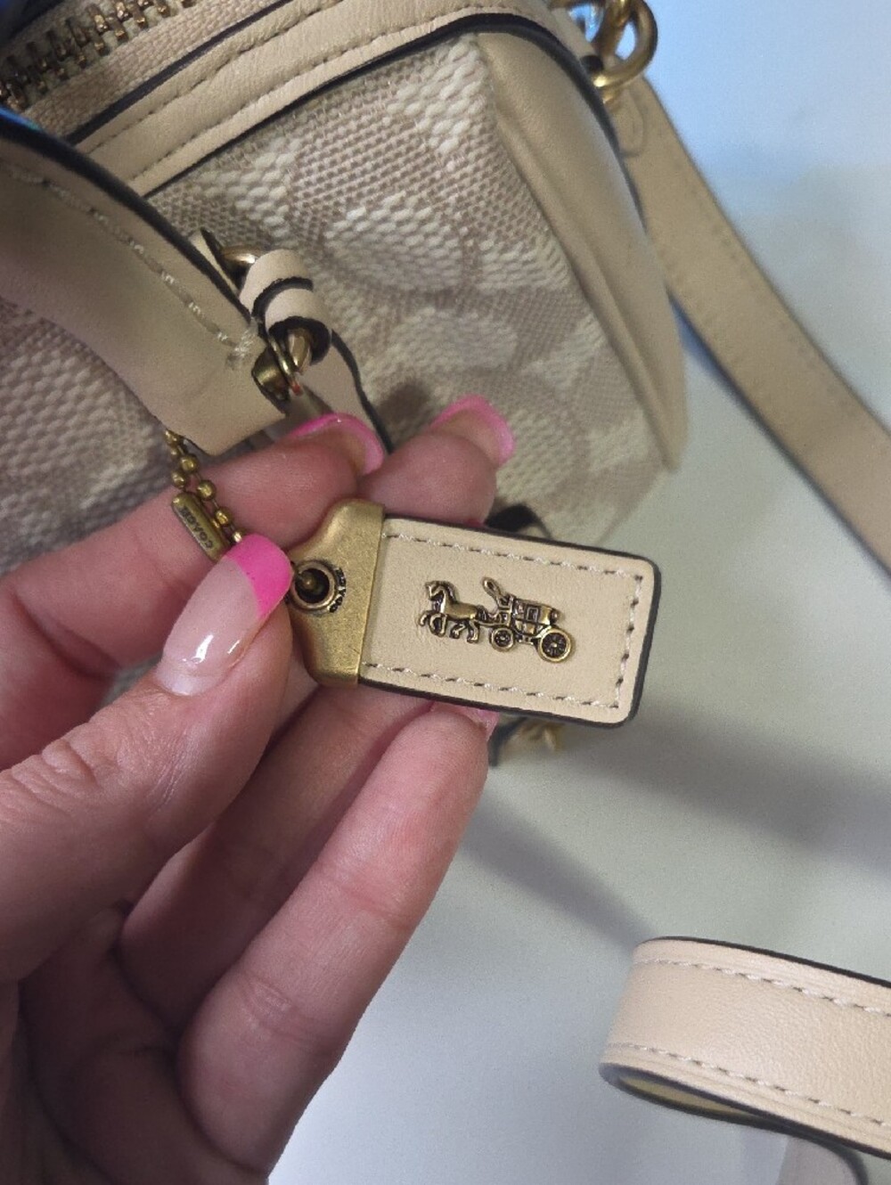 Coach Ruby 18 Cream Signature Mini Satchel with Gold Hardware - Picture 9 of 9